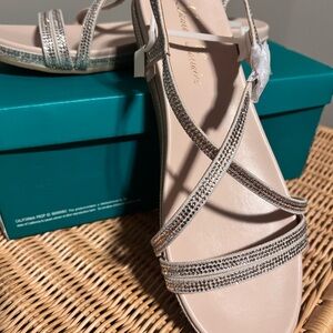 NEW!!!!   Lauren Lorraine Silver Strappy Sandals
